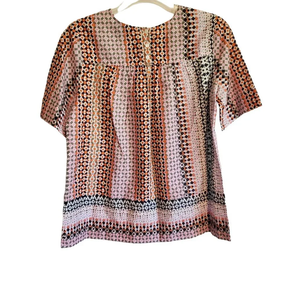 J.CREW 4 Pink geo‎ top Item A1328